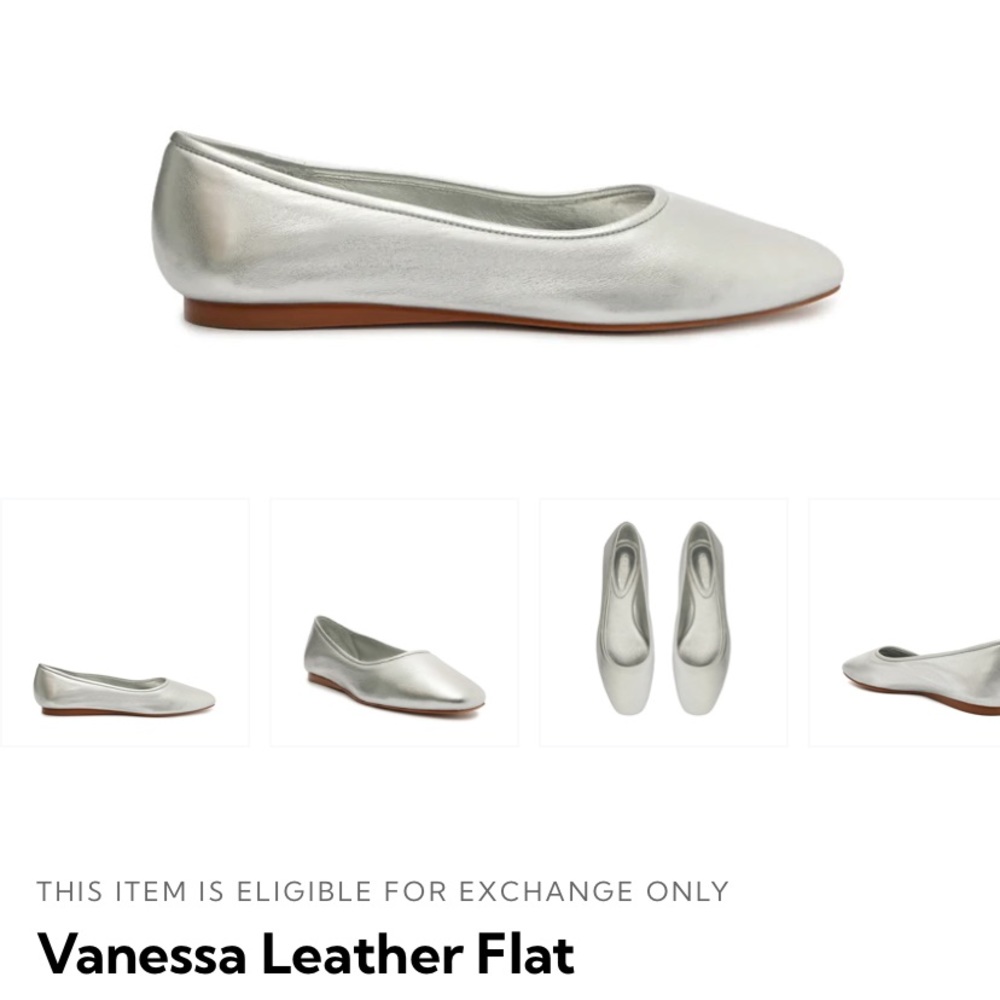 SCHUTZ Silver Vanessa Leather Flats